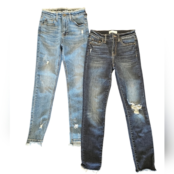 Vervet and Risen Bundle Lot of 2 High Rise Distressed Denim Jeans - Picture 1 of 8